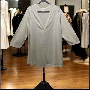 Isaac Mizrahi Creamy White Button-Down Cardigan